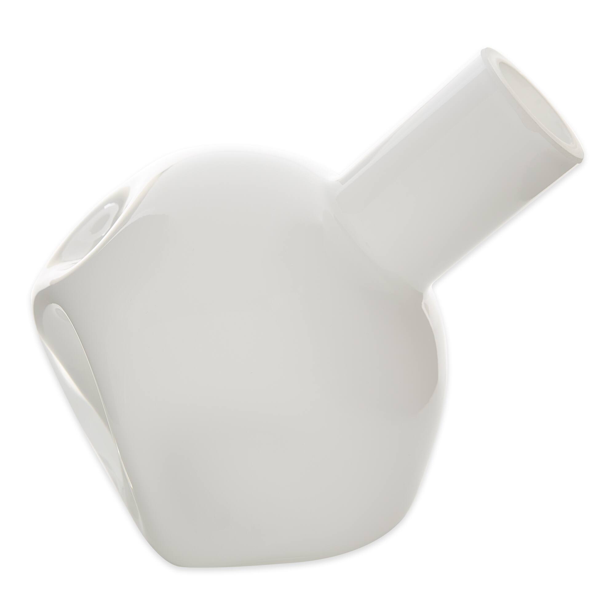 6" White Abstract Vase